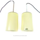 A pair of 1970's Vistosi pendant hanging lights