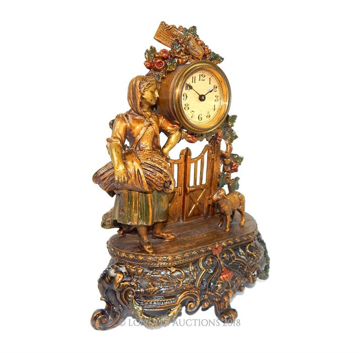 Circa 19th Century Spelter Clock - Image 2 of 4