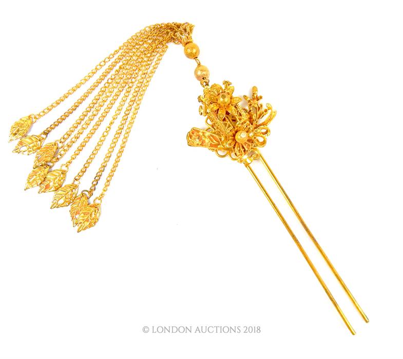 Chinese Gold Hairpin - Image 2 of 3