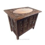 Indian Carved Folding Table.