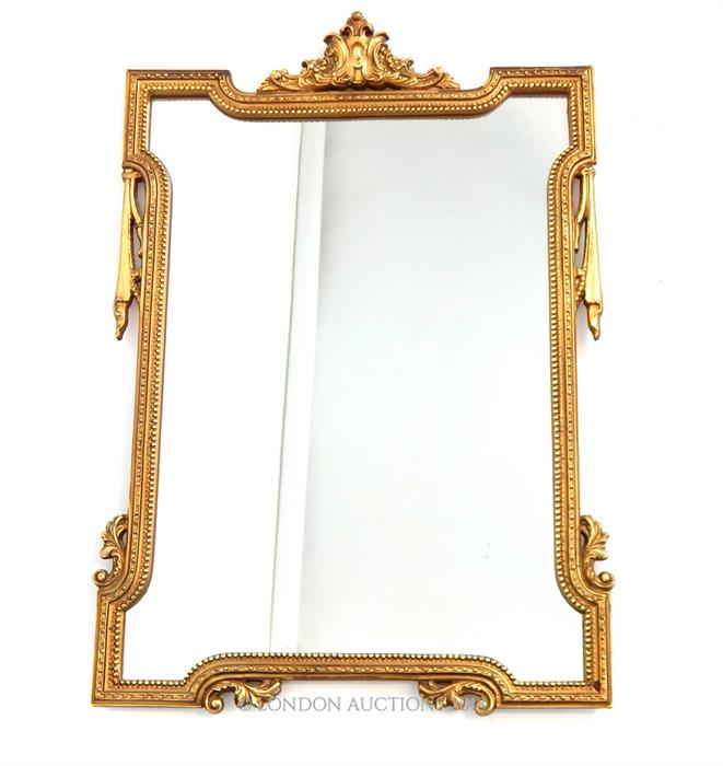 A vintage, gilt wood, mirror