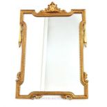 A vintage, gilt wood, mirror