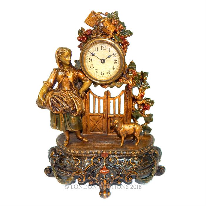 Circa 19th Century Spelter Clock