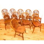 Ten, matching, hoop back Windsor chairs (George VI, dated 1938)