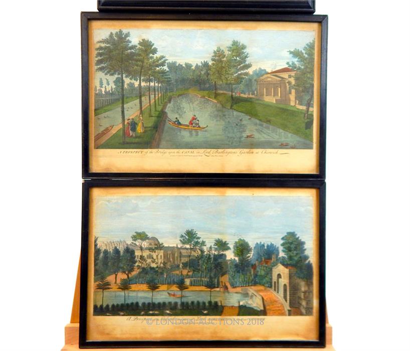 A pair of hand tinted engravings of Lord Burlington's house at Chiswick - Bild 2 aus 3