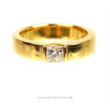 An 18 ct yellow gold and diamond solitaire ring (with Insurance Valuation Document)