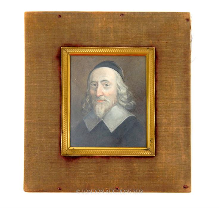 An antique portrait miniature of Peter Du Moulin