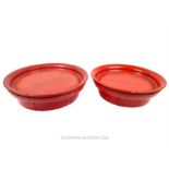 Japanese red lacquered serving trays