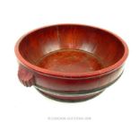 Japanese red lacquered serving bowl