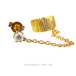 An 18 ct yellow gold, diamond, cuff earring by Tous