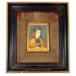 An antique, framed miniature of Edward IV