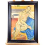 Kathleen McKnight, (20th century), Oil study of a seated male nude