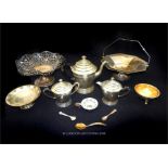 A collection of vintage, silver-plated items