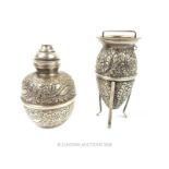 Two Egyptian silver items