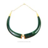 18ct gold & jade necklace
