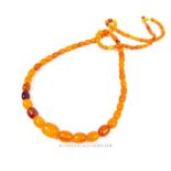 Graduated baltic natural amber necklace