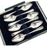 A set of six sterling silver grapefruit spoons