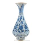 Chinese Qing blue & white vase