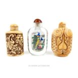 Three Chinese snuff bottles