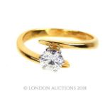 An 18 ct yellow gold, diamond solitaire ring (with Anchor certificate)
