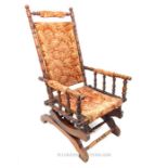 American turned wood rocking chair