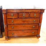 Mahogany & satinwood inlaid chest of drawers