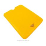 A Prada, mustard-yellow, leather Ipad case/cover