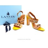 A boxed, pair of Lanvin, leather heels (Size: 39 1/2)