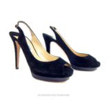 A pair of Jimmy Choo, black suede, high heels (Size 40 1/2)