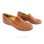 A pair of men's, Prada, brown leather loafers (Size 8 1/2)