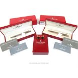 Caran d'ache boxed pair of cufflinks and two pens