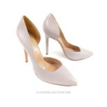 A pair of Arias Ibiza, pale grey leather, court shoes (Size 39)