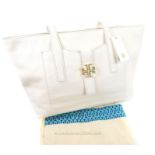 A Tory Burch white leather handbag