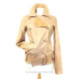 A Yves Saint Laurent, soft pale brown leather, belted jacket