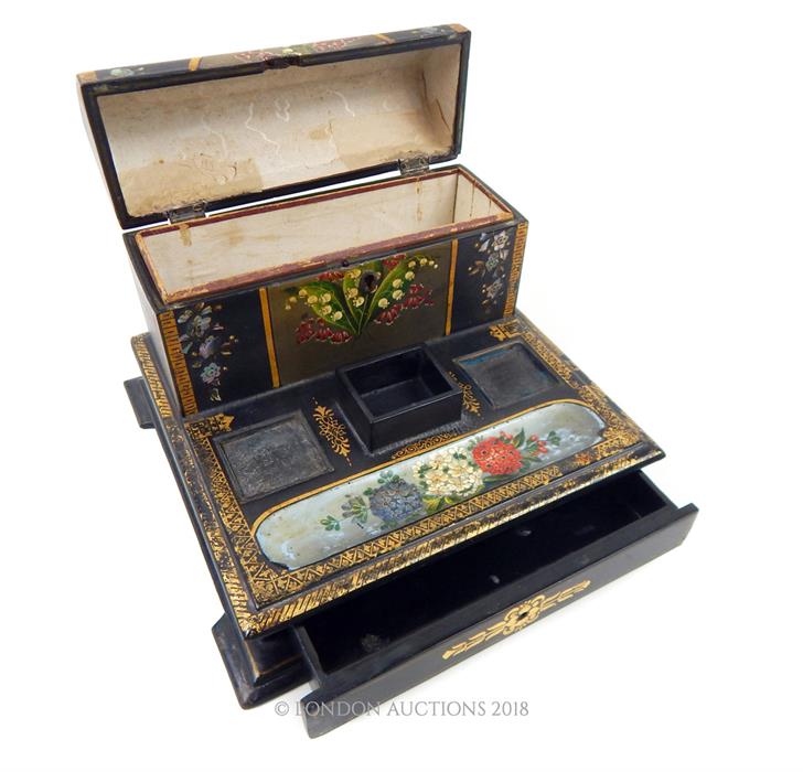 Victorian lacquered writing set - Image 3 of 3