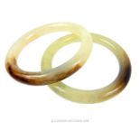 Two Chinese jade bangles