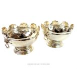 A pair of Silver Plate Punch Bowls
