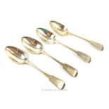 From the estate of the late Lady Wanda Boothby: four Georgian silver serving spoons; 9.3toz.