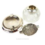 A Maltese sterling silver ashtray and other items