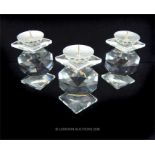 Three Swarovski, cut-crystal, candlesticks