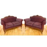 Pair of two George II seater settee