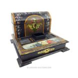 Victorian lacquered writing set