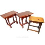 Three Wood Stools