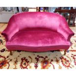 Purple velour sofa