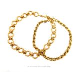 Two Italian gold bracelets