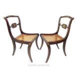 A pair of Regency simulated rosewood side chairs