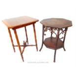 Two antique wooden tables