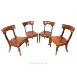 A set of four William IV mahogany chairs