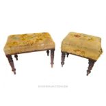 A pair of antique Georgian needle work stools