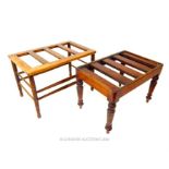 Two antique mahogany luggage racks